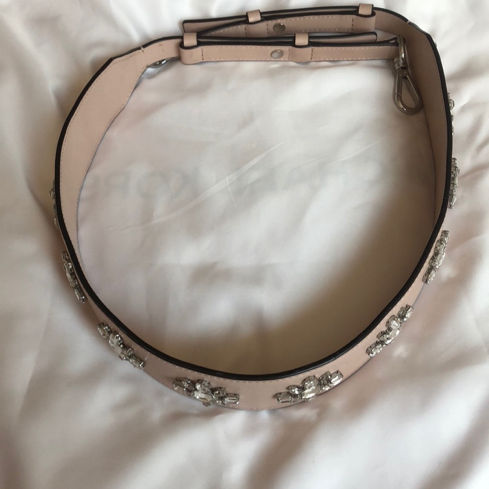 Pink Michael kors purse strap with rhinestones
